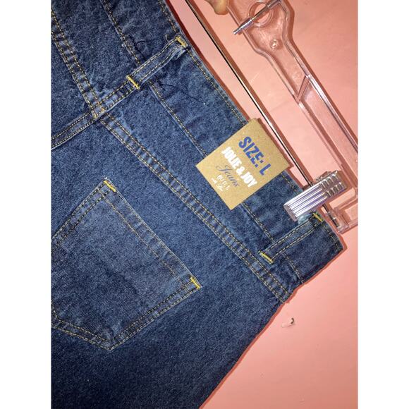 NWT Jolie & Joy denim mini distressed skort size large - Picture 5 of 8